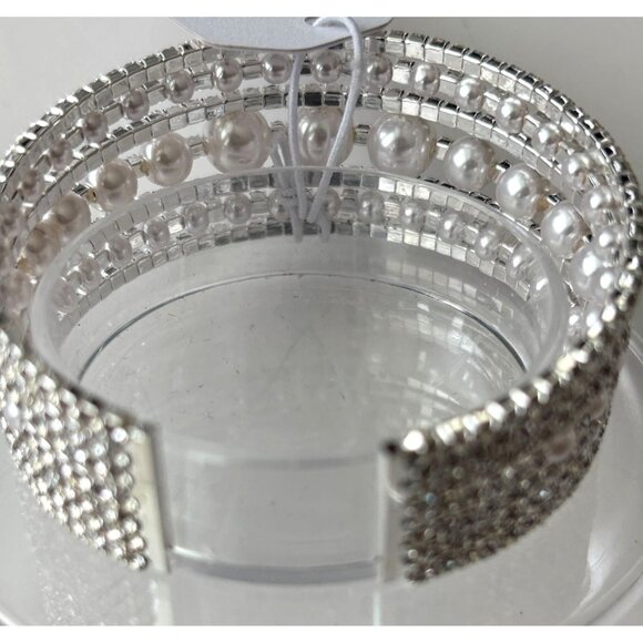 Rhinestone & Faux Pearl Elegant Multi-Layer Bracelet - Picture 3 of 3